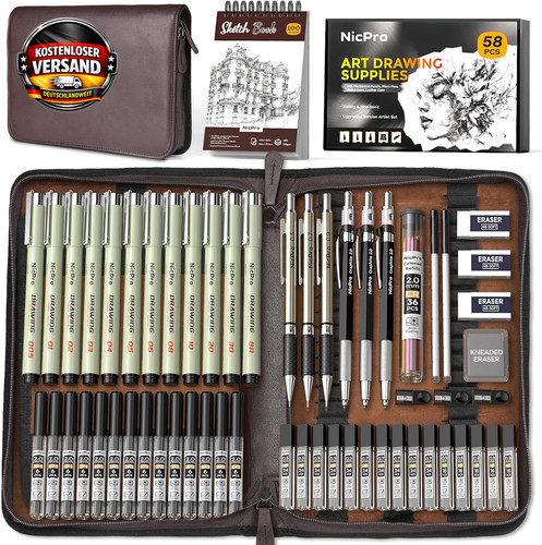 Zeichenkunst set mit - zeichenkunst-set,
