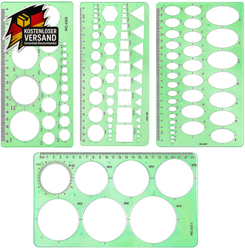 Zeichenschablonen set für - zeichenschablonen,