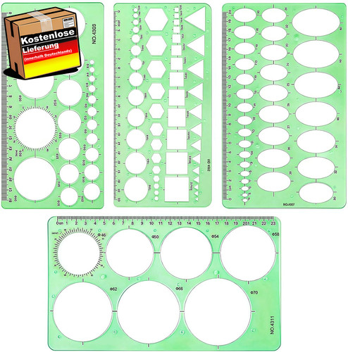 Zeichenschablonen set mit - set,