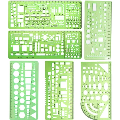 Zeichenschablonen set stück - zeichenschablonen, 6